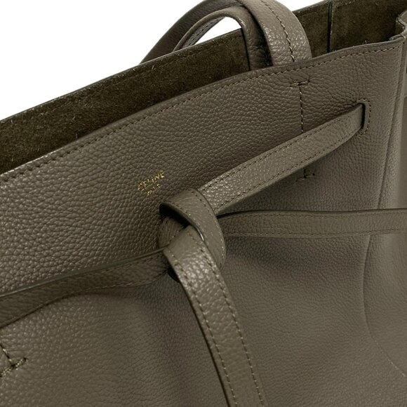 Auth CELINE Cabas Phantom Small With Belt - Gray Beige Soft grained calfskin - Picture 15 of 15